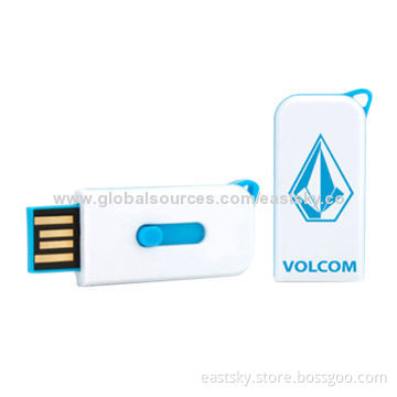 Custom Slide Mini USB Flash Drive in Push-pull Design, with 64MB to 32GB Memory Capacity
